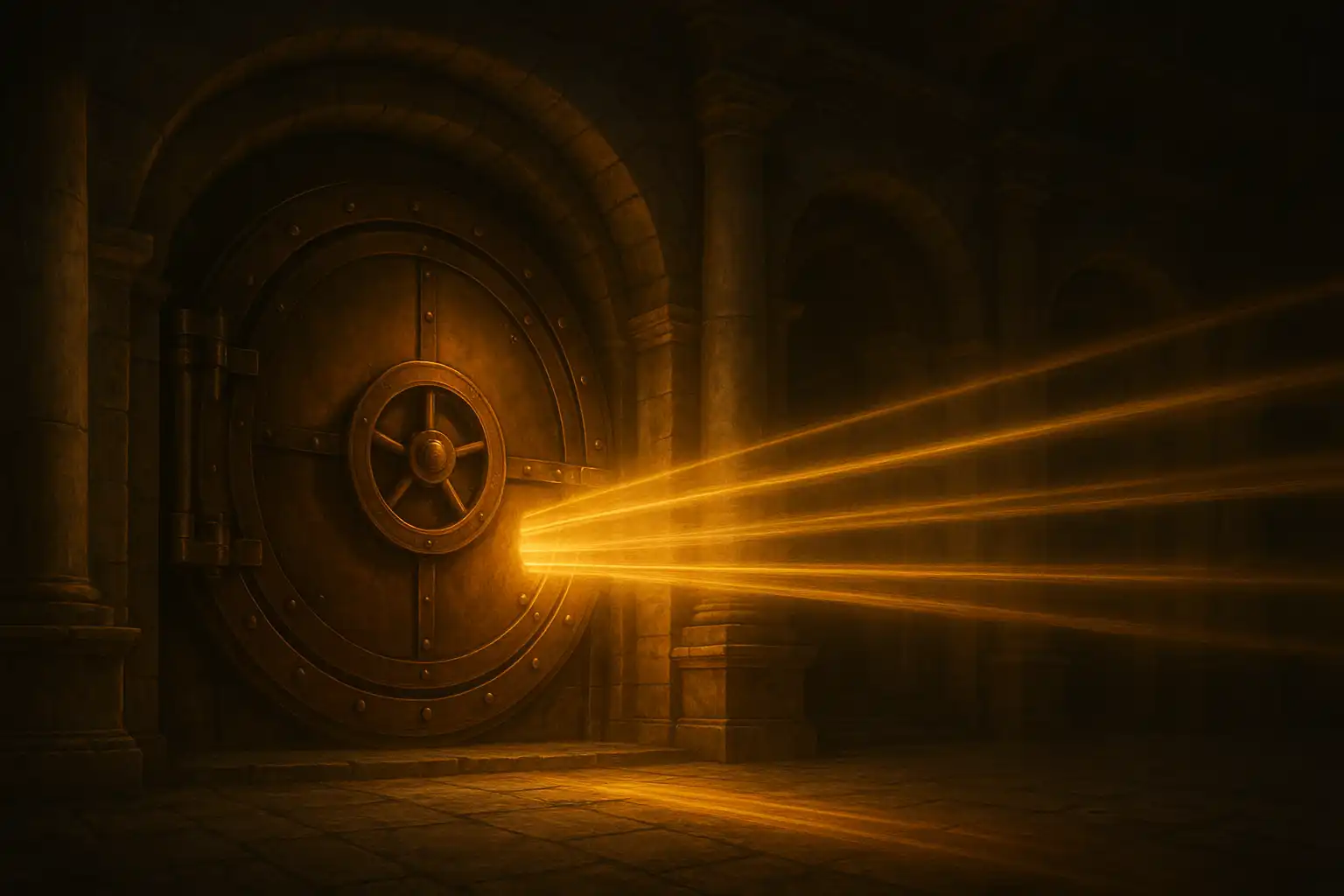 Bronze vault door representing instant Pay n Play banking